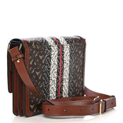 Burberry E-Canvas Monogram Stripe Small TB Bag Bridle Brown 3 of 10