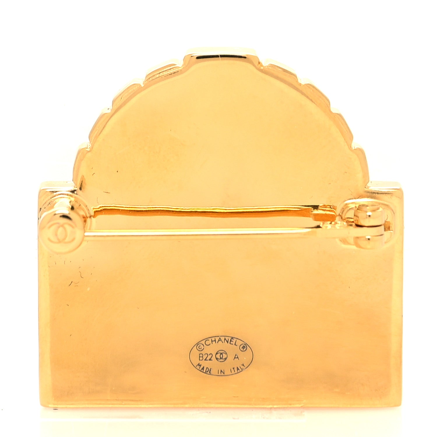 Chanel Metal CC Rue Cambon Brooch Gold 3 of 4