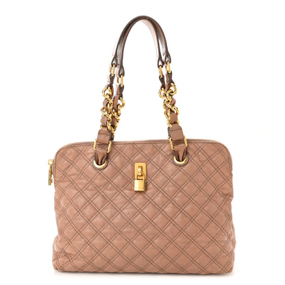Marc Jacobs Lacquered Goatskin Quilted Karlie Satchel Brown 1 of 13