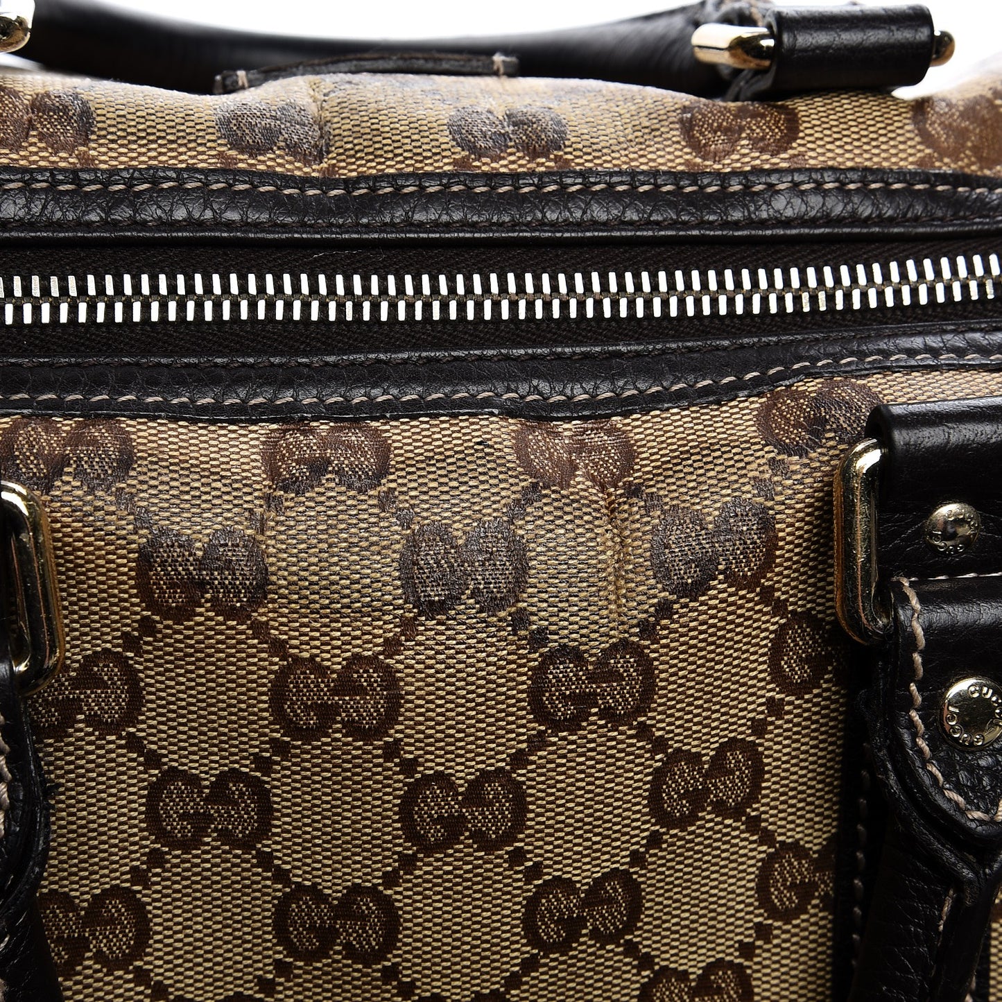 Crystal Monogram Medium Joy Boston Dark Brown