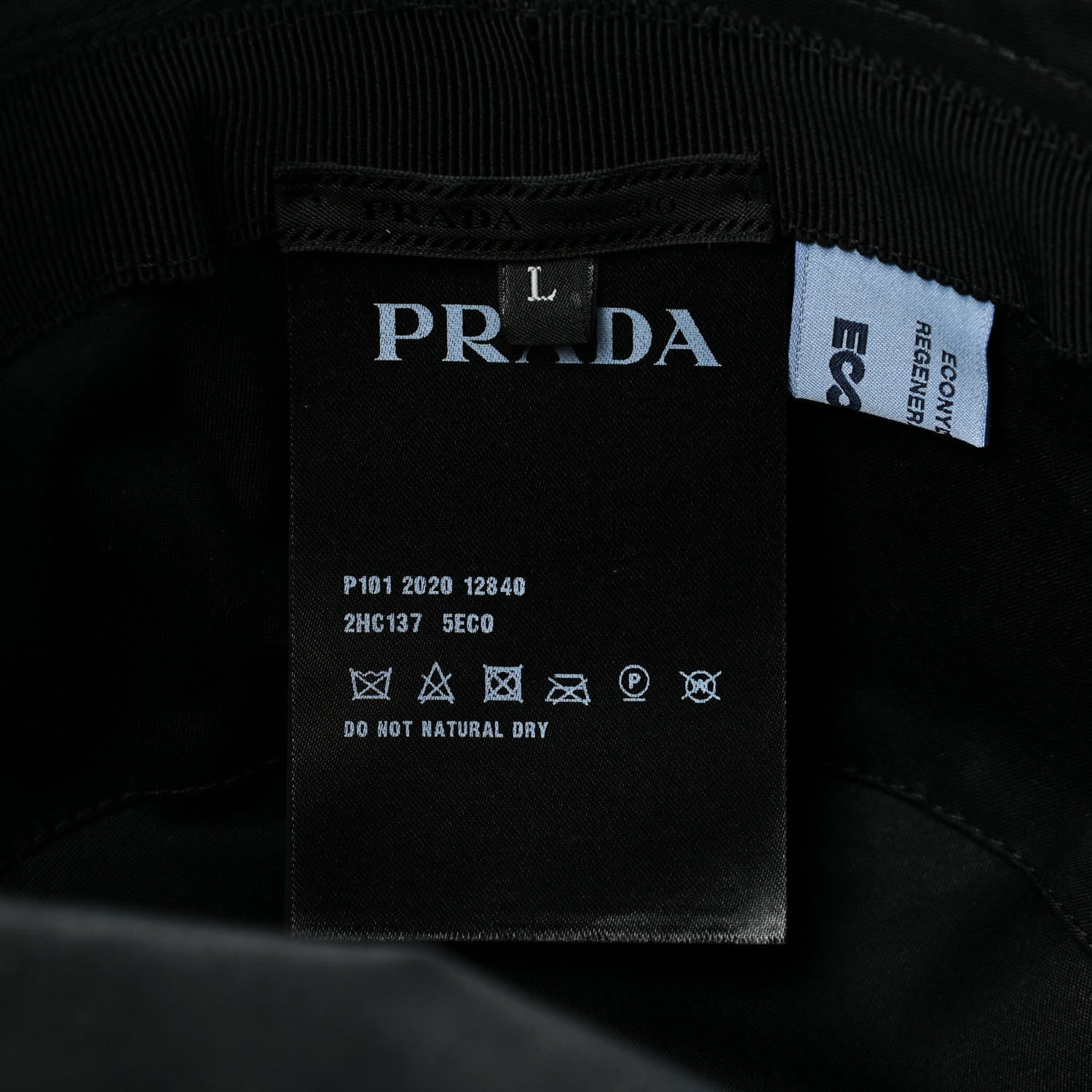 Prada Re-Nylon Saffiano Metal Triangle Logo Mens Bucket Hat L Black 8 of 9