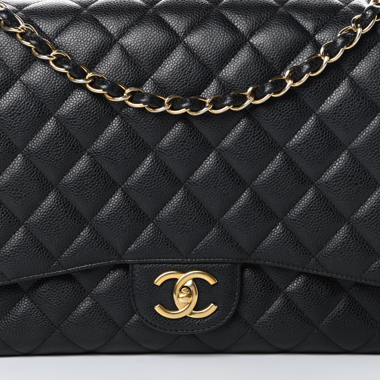 Chanel Caviar Quilted Maxi Double Flap Black 8 of 13