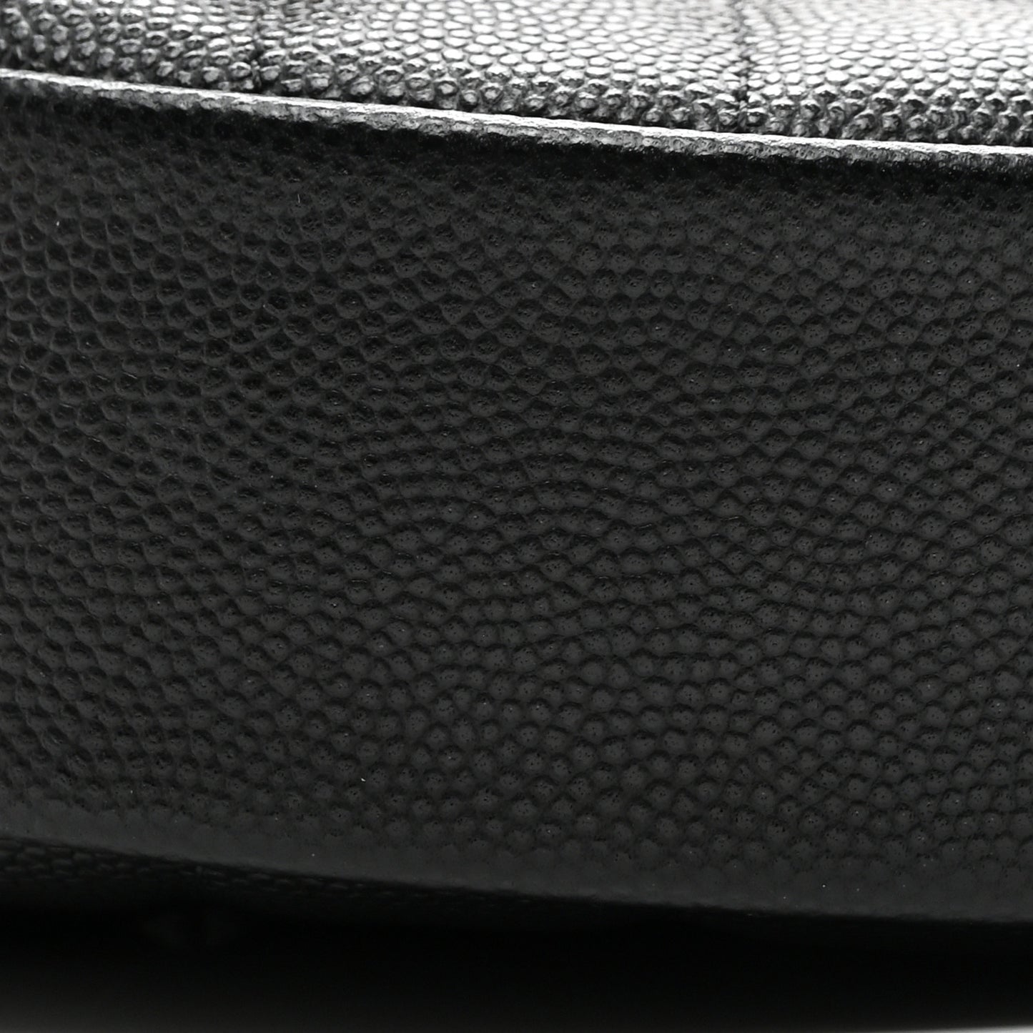 Shiny Caviar Quilted Bow Pouch Hobo Black