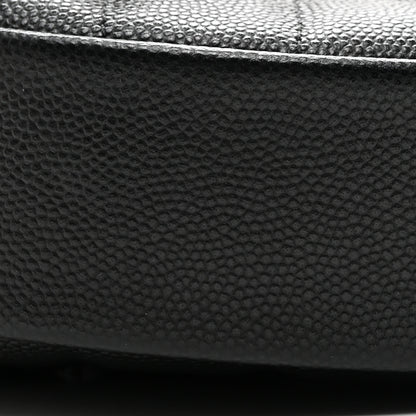 Chanel Shiny Caviar Quilted Bow Pouch Hobo Black 8 of 12