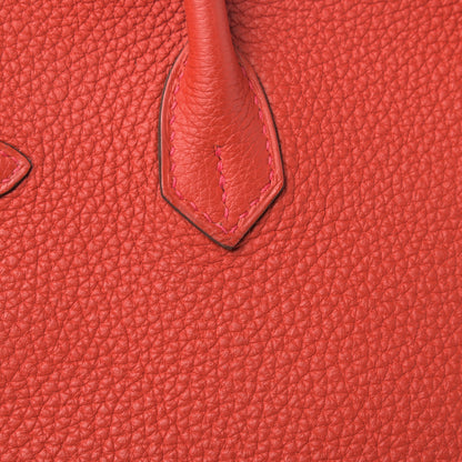 Hermes Togo Birkin 25 Rouge Casaque 10 of 11