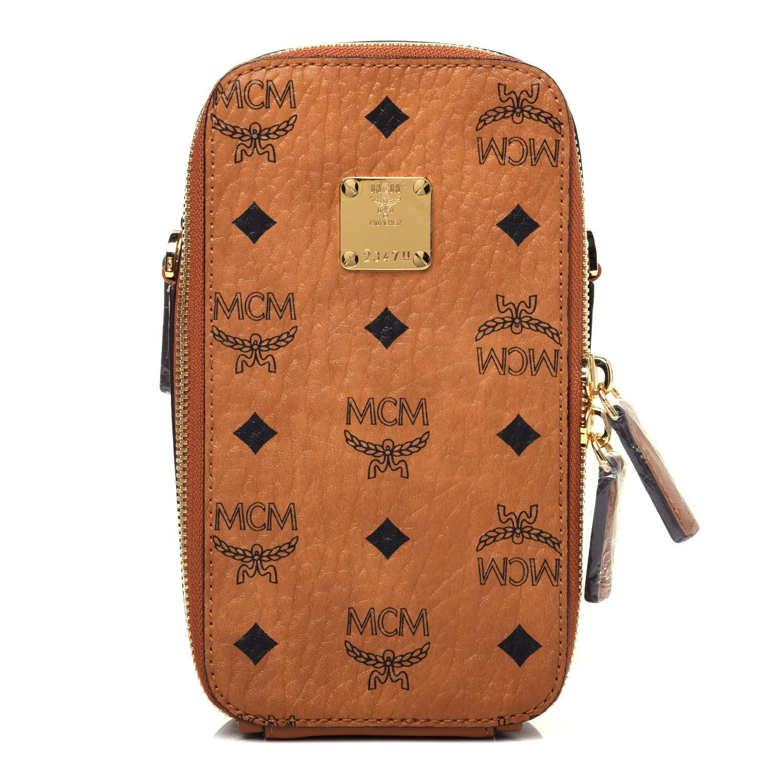 MCM Visetos Crossbody Camera Bag Cognac 2 of 17