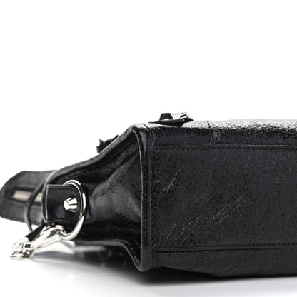 Balenciaga Agneau Classic Silver Hardware Mini City Logo Strap Black Jaune Soleil 9 of 10