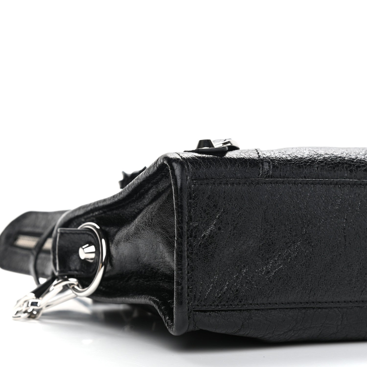 Balenciaga Agneau Classic Silver Hardware Mini City Logo Strap Black Jaune Soleil 9 of 10