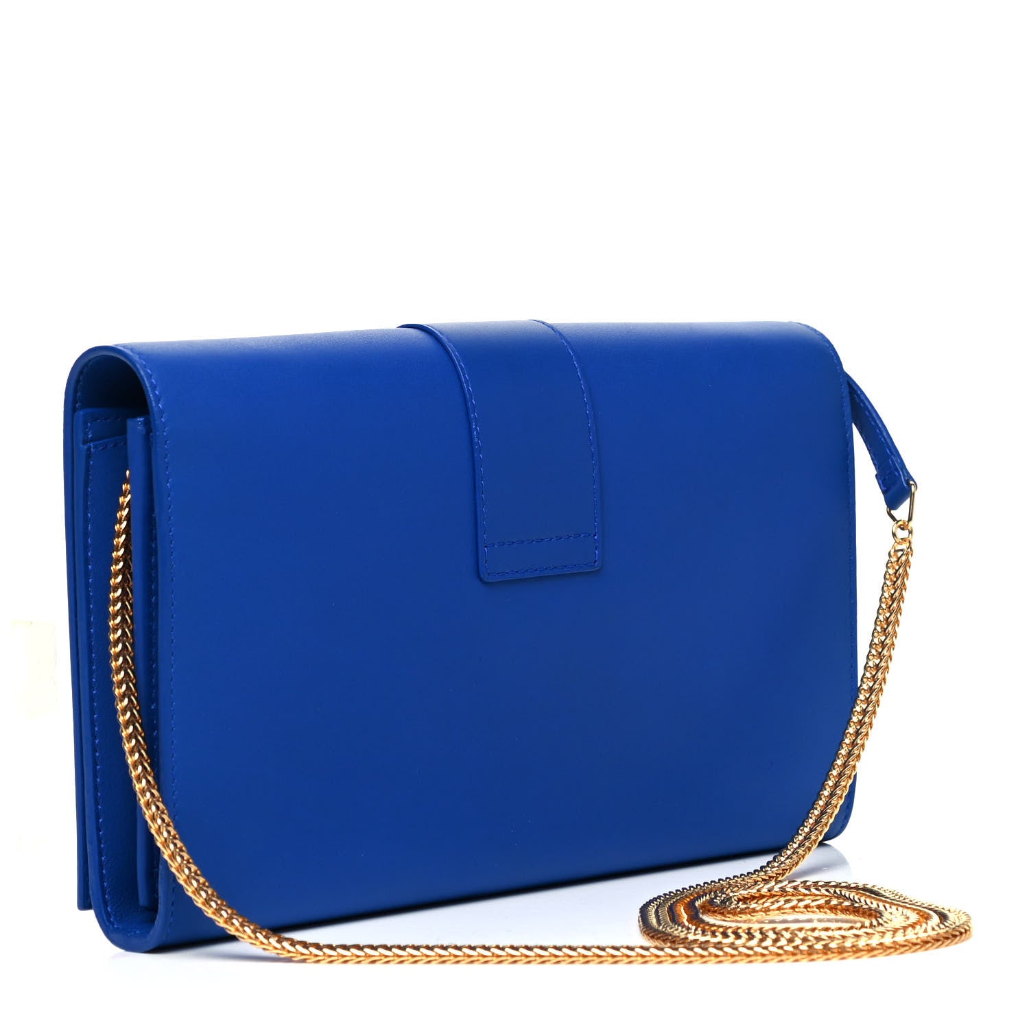 Saint Laurent Calfskin Classic Y Ligne Chain Wallet Bleu Majorelle 2 of 7