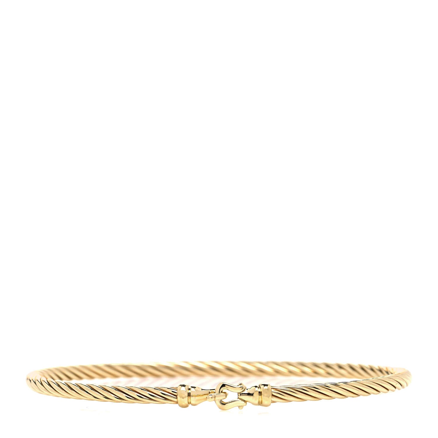 David Yurman 18K Yellow Gold 3mm Cable Buckle Bracelet 1 of 5