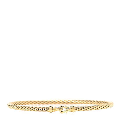 David Yurman 18K Yellow Gold 3mm Cable Buckle Bracelet 1 of 5