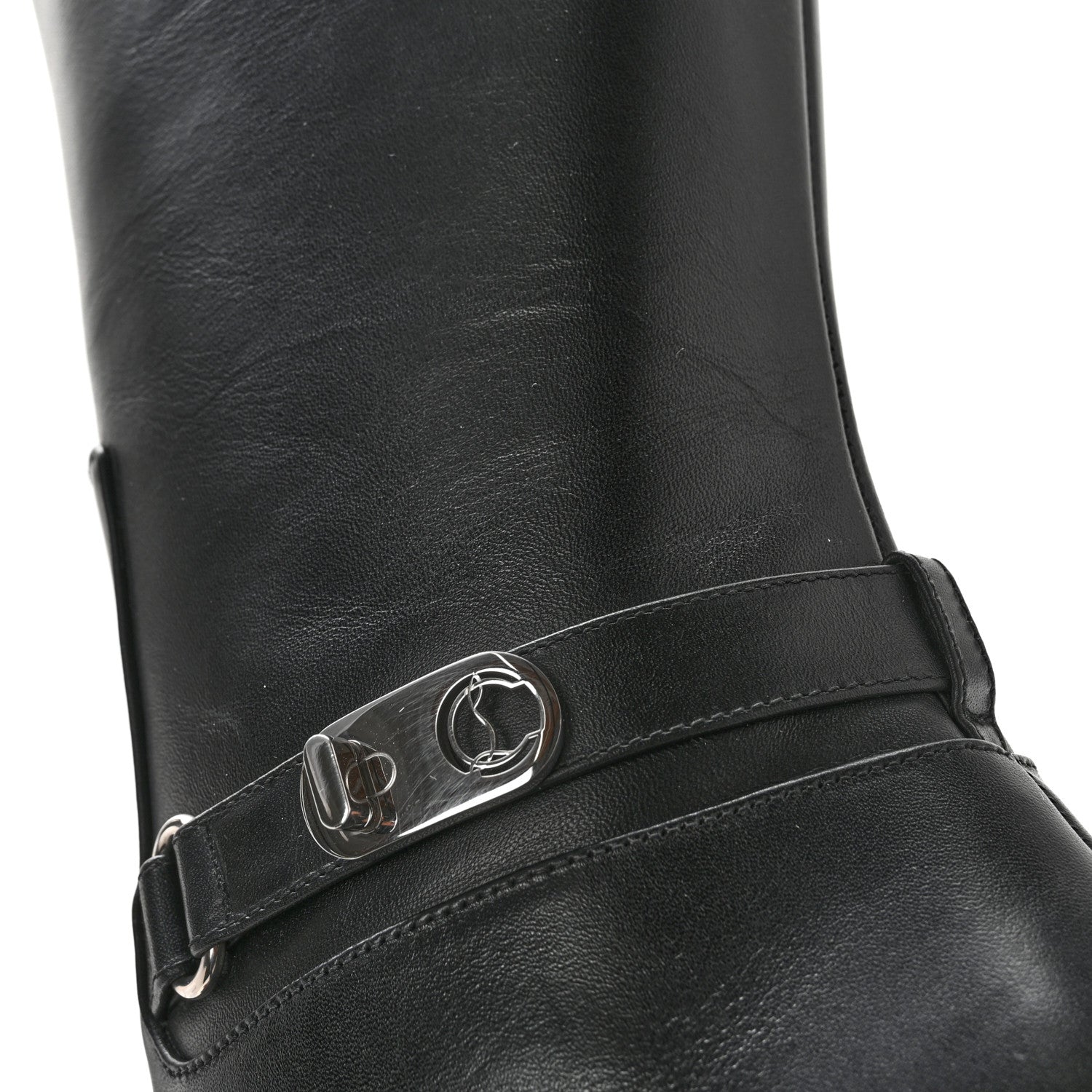 Christian Louboutin Calfskin Lock Kate Botta 100 Knee High Boots 40 Black 9 of 13