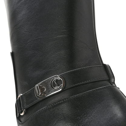 Christian Louboutin Calfskin Lock Kate Botta 100 Knee High Boots 40 Black 9 of 13