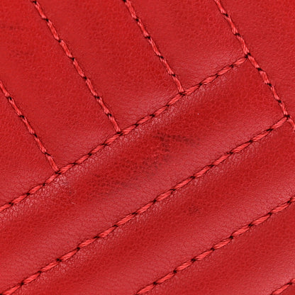 Chanel Lambskin Quilted Crossing Zip Around Coin Purse Red 8 of 10