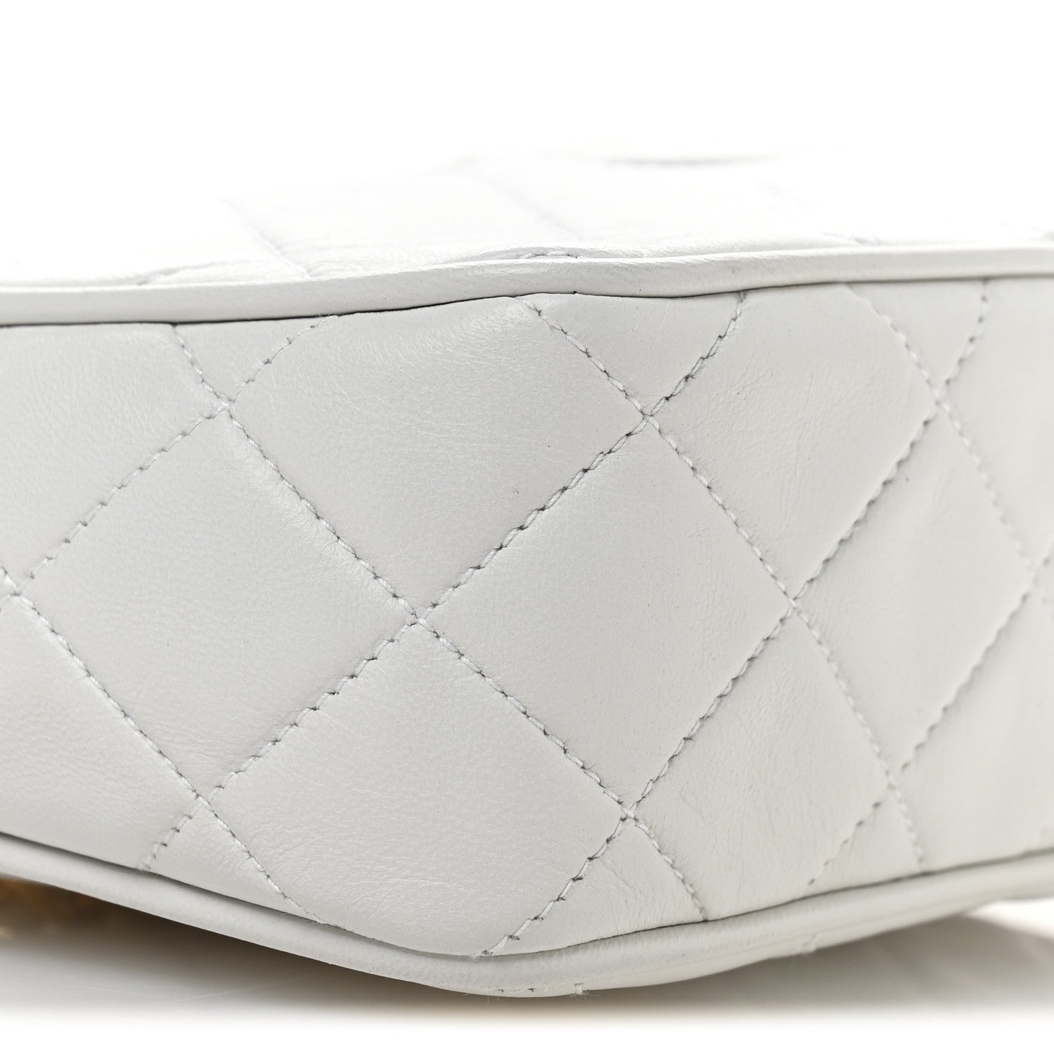 Chanel Lambskin Quilted Tassel Camera Case White 9 of 11