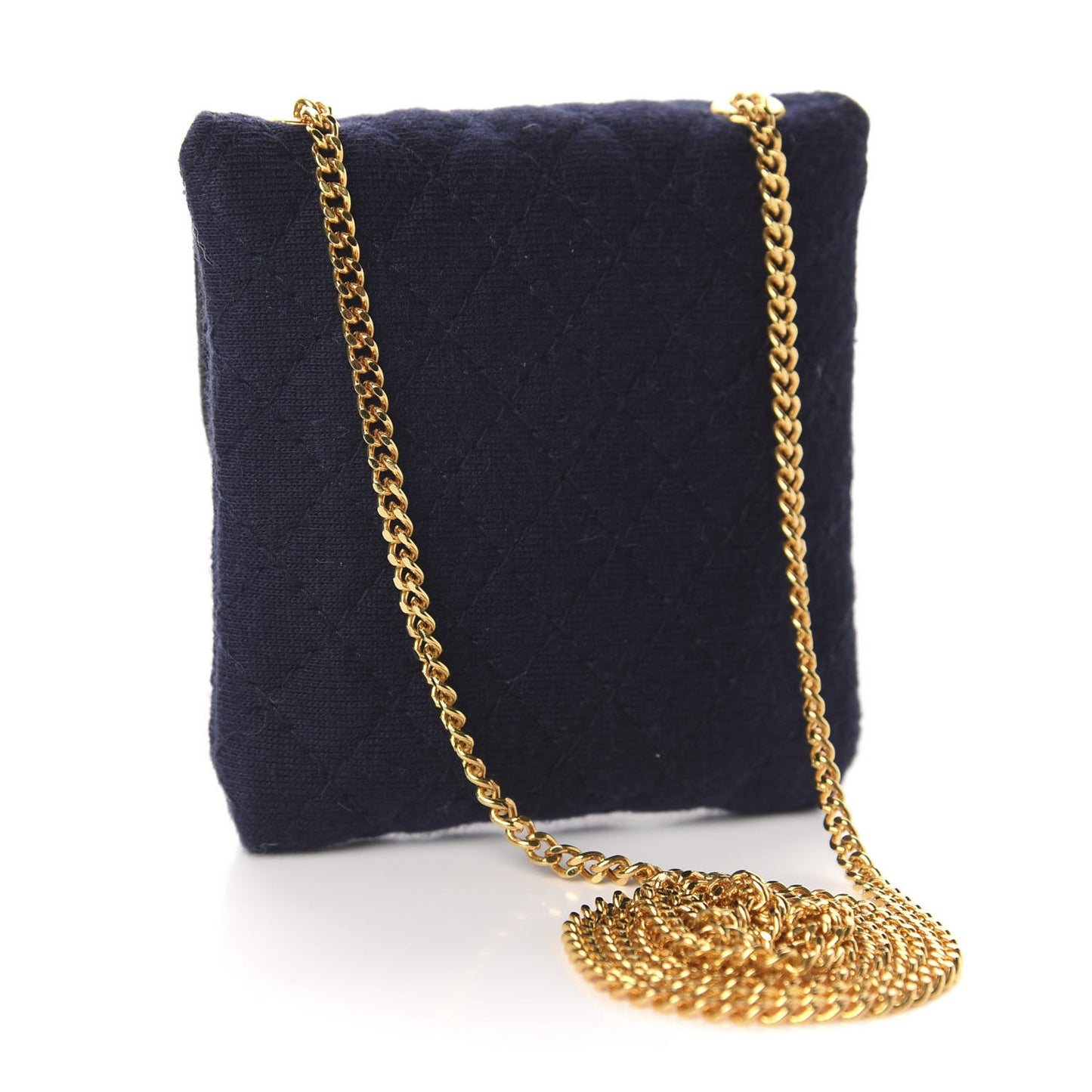 Jersey Quilted Micro Flap Bag Navy