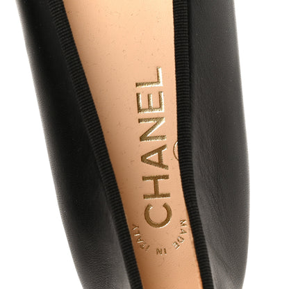 Chanel Lambskin Patent Cap Toe Ballerina Flats 39.5 Black 7 of 10