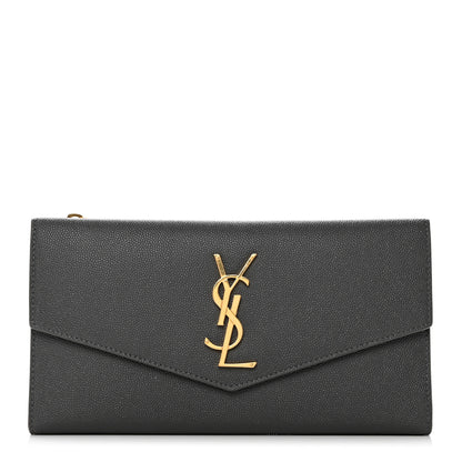 Saint Laurent Grain De Poudre Monogram Uptown Wallet Storm 1 of 8