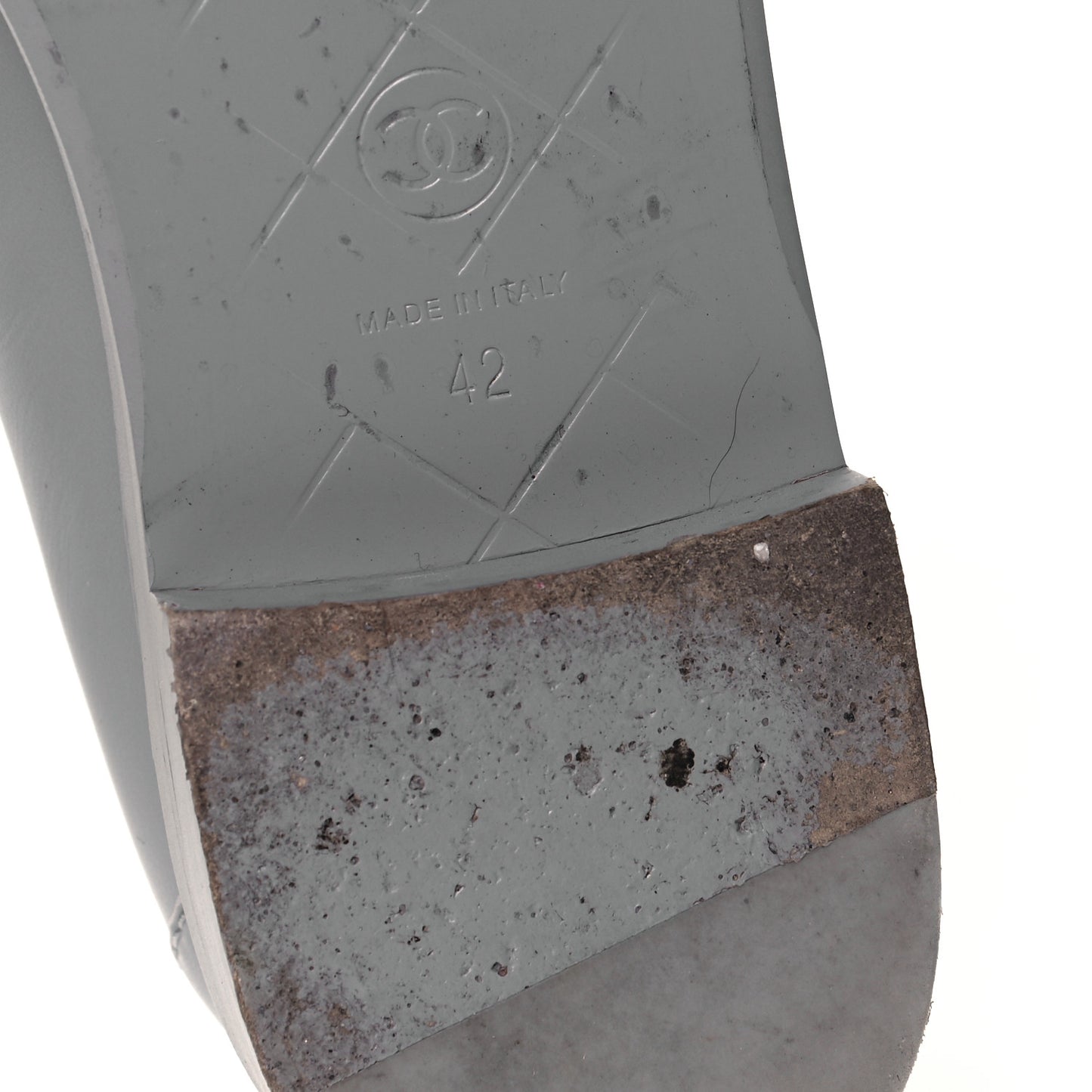 Lambskin Quilted CC Turnlock Loafers 42 Grey