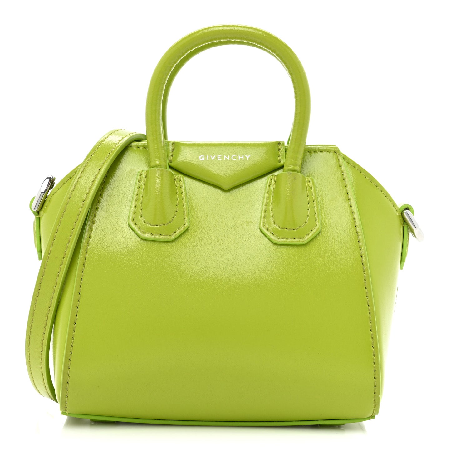 Shiny Lord Calfskin Micro Antigona Citrus Green