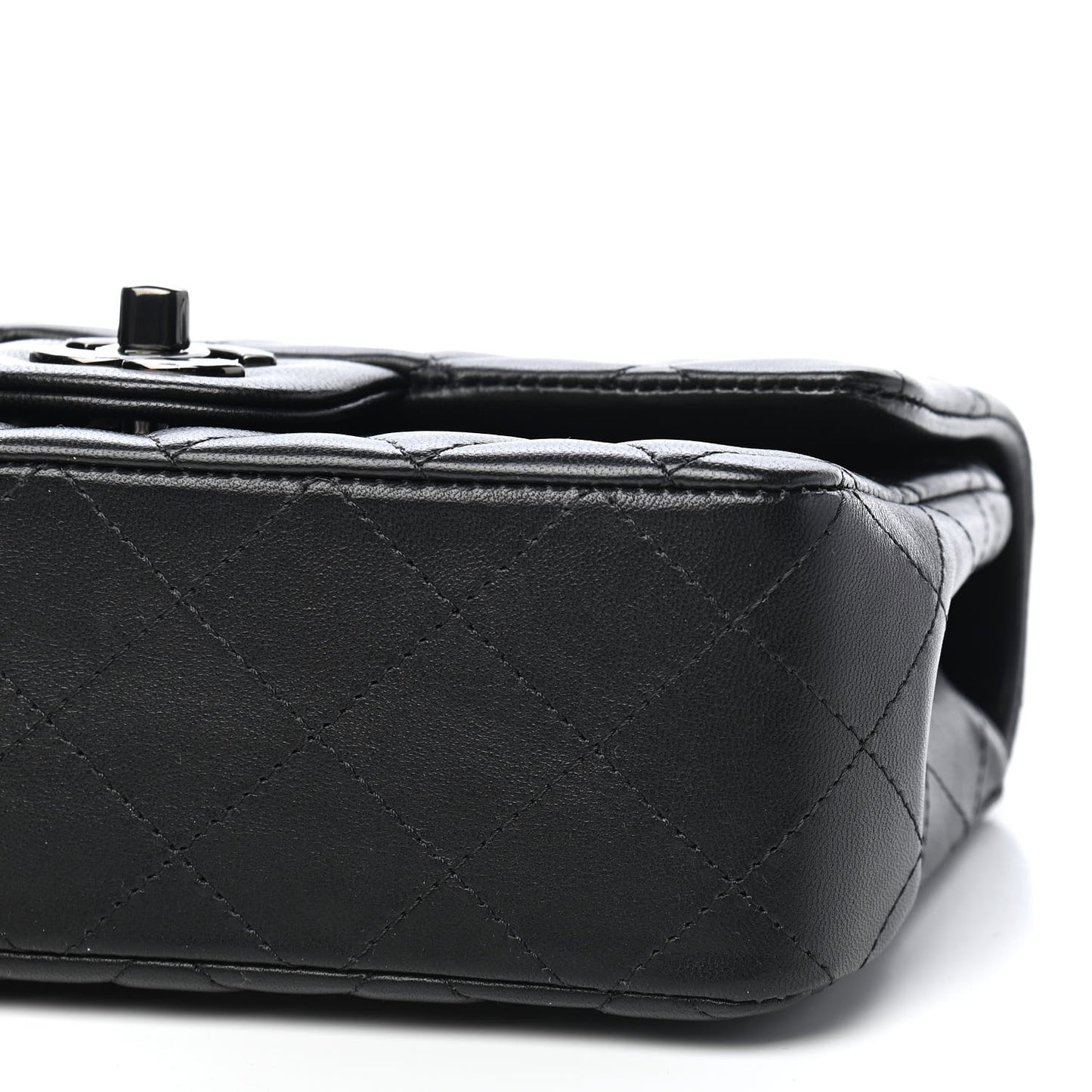 Lambskin Quilted Mini Rectangular Flap So Black