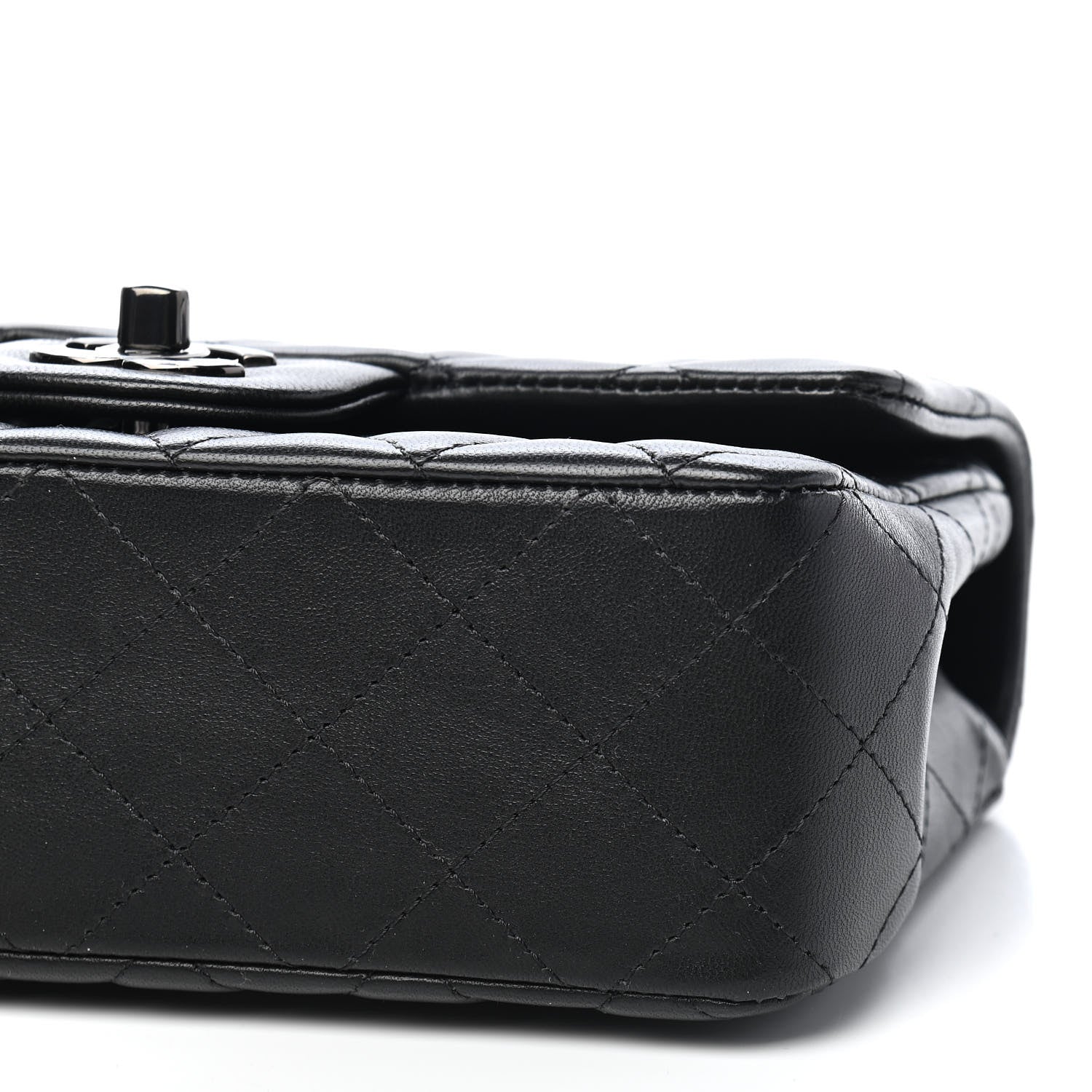 Chanel Lambskin Quilted Mini Rectangular Flap So Black 7 of 9