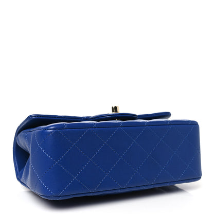Chanel Lambskin Quilted Mini Top Handle Rectangular Flap Blue 4 of 10