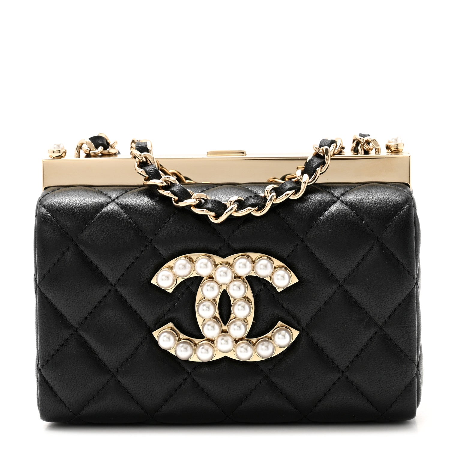Chanel Lambskin Quilted Pearl CC Vanity Case Black 1 of 12
