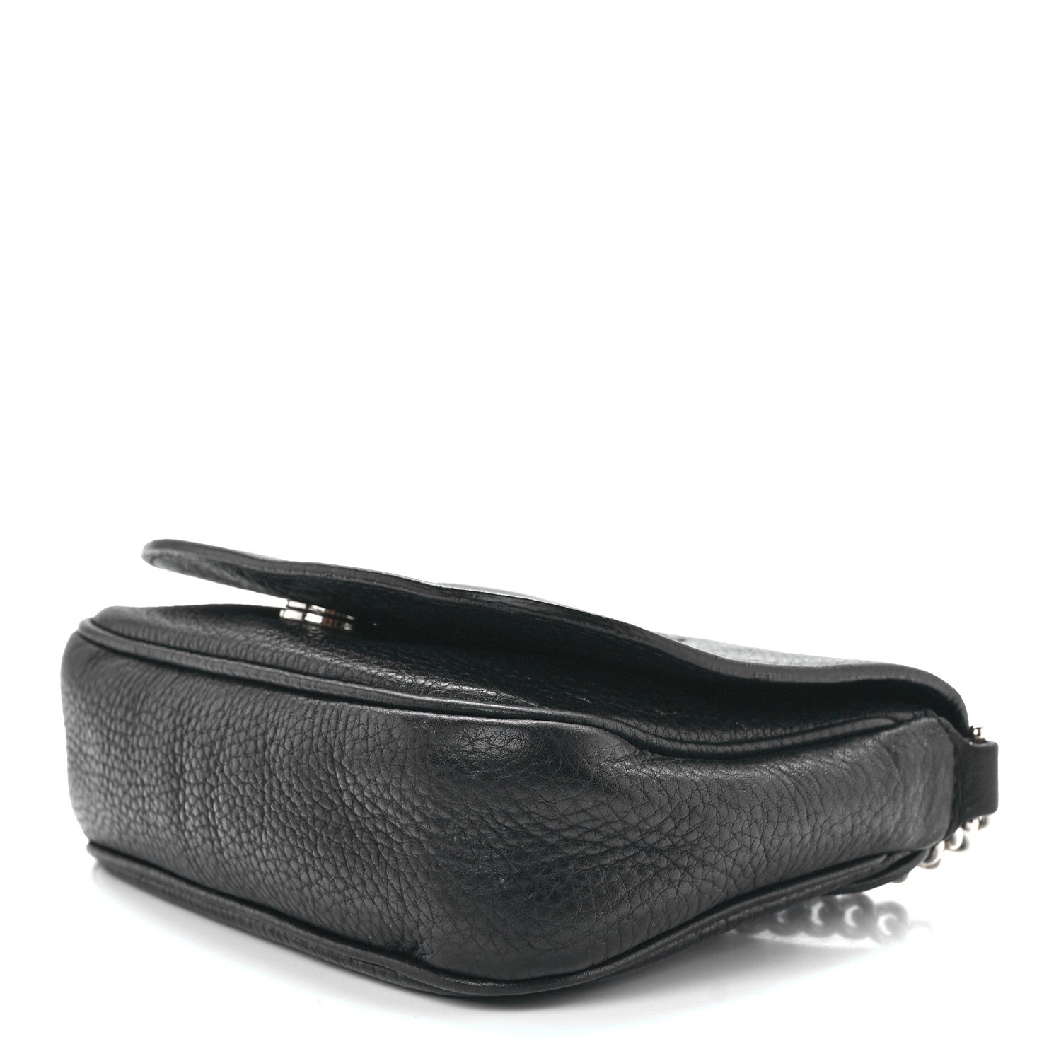 Gucci Pebbled Calfskin Small Soho Flap Crossbody Black 10 of 12