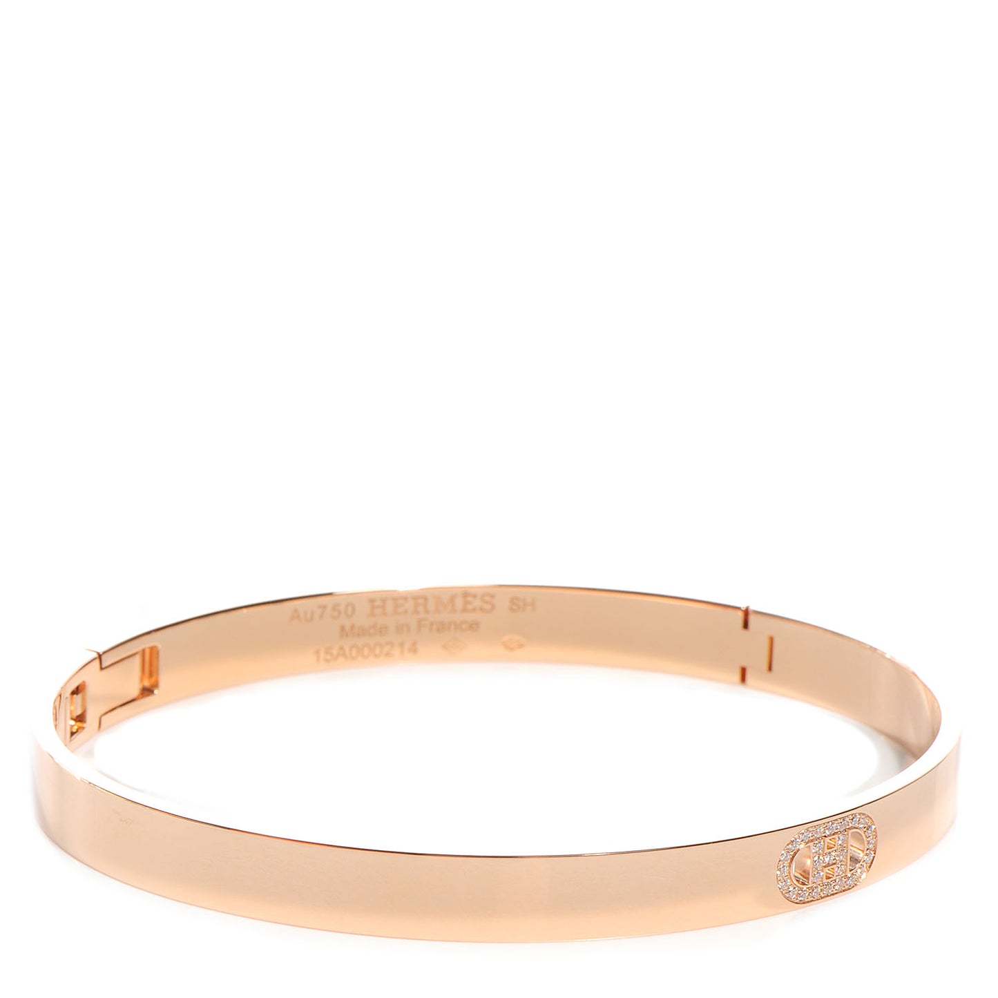 18K Rose Gold Diamond PM H D'Ancre Bracelet SH