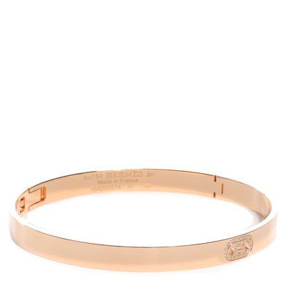 Hermes 18K Rose Gold Diamond PM H D'Ancre Bracelet SH 1 of 5
