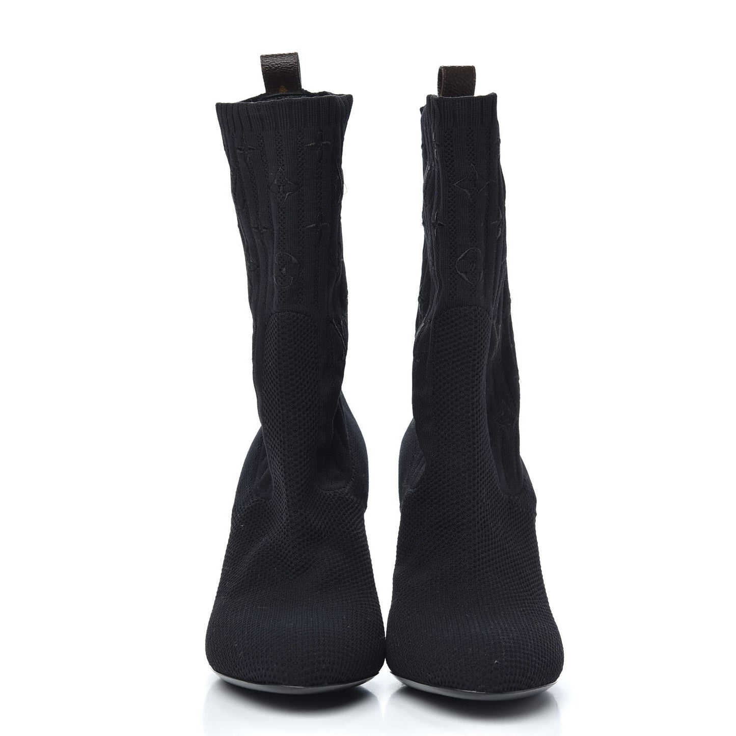 Monogram Stretch Fabric Silhouette Ankle Boots 41 Black