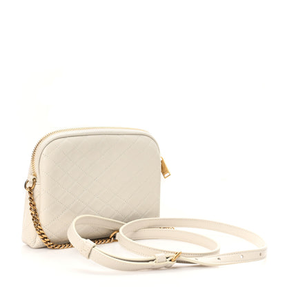 Saint Laurent Lambskin Quilted Gaby Zipped Pouch Crema Soft 3 of 11