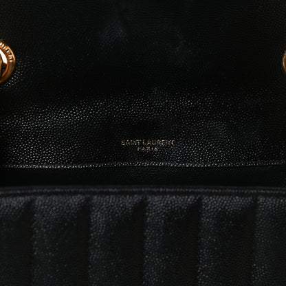 Saint Laurent Grain De Poudre Matelasse Monogram Medium Vicky Chain Bag Black 6 of 13