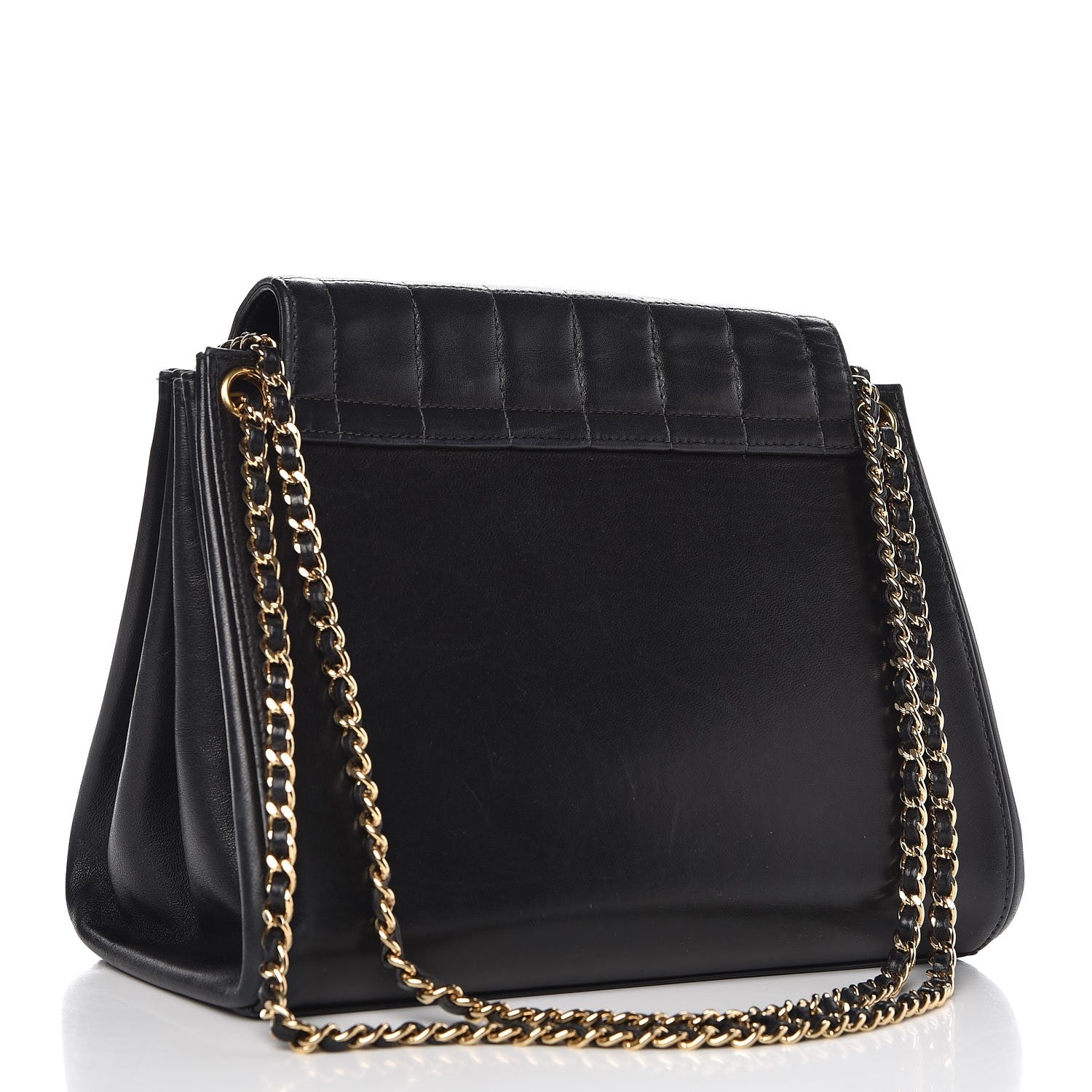 Chanel Lambskin Chocolate Bar Accordion Flap Black 3 of 10