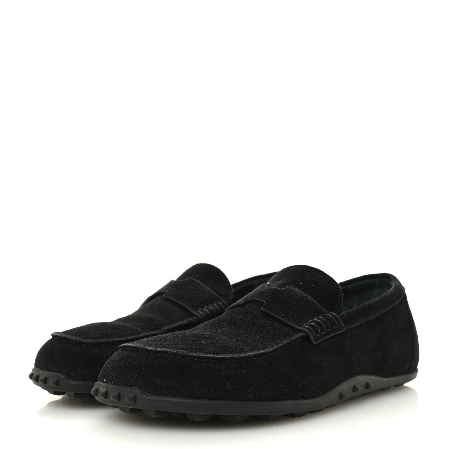 Hermes Suede Calfskin Womens Lazy Loafers 41 Black 4 of 10