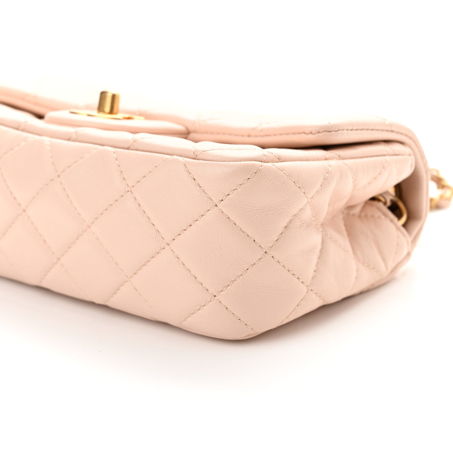 Chanel Lambskin Quilted Mini Rectangular Pearl Crush Flap Light Beige 10 of 11