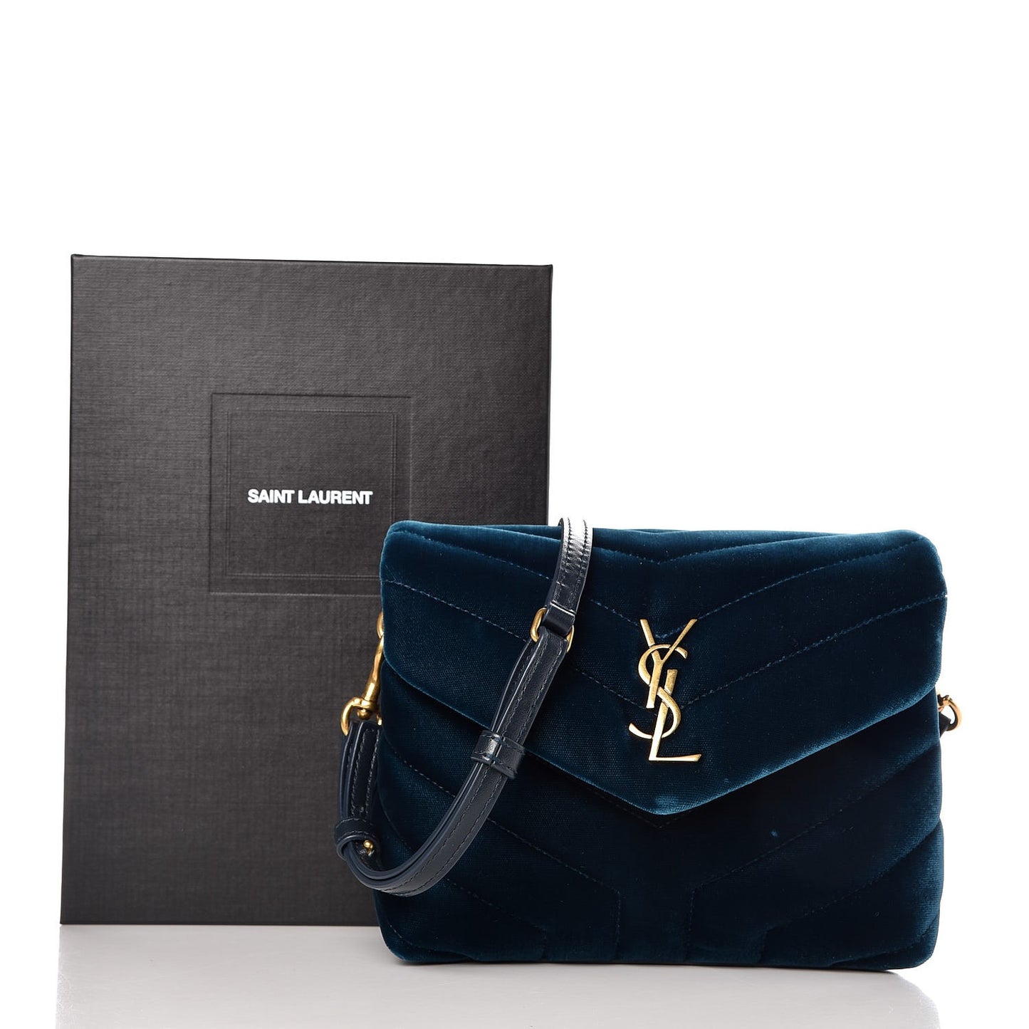 Velvet Y Quilted Monogram Toy Loulou Chain Satchel Dark Ottanio