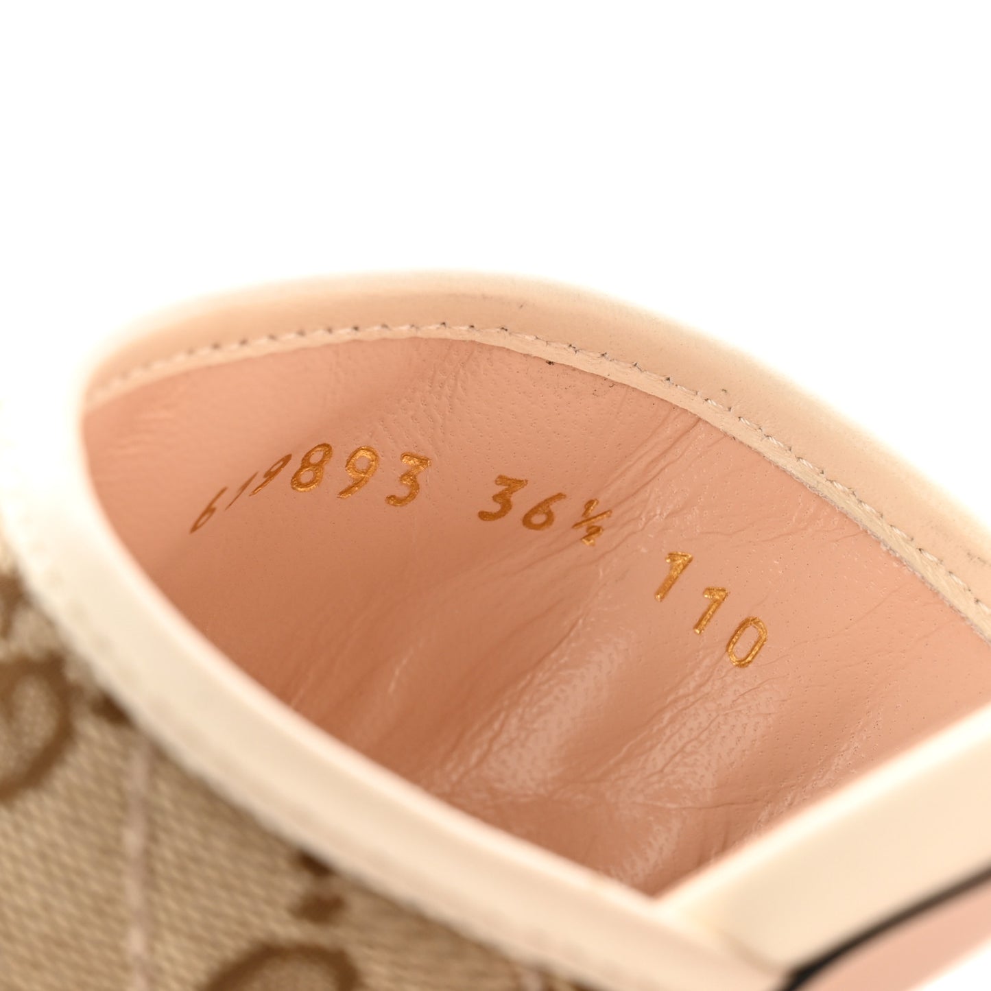 Monogram Matelasse Diagonal GG Marmont Flat Slide Sandals 36.5 Beige Ebony Mystic White