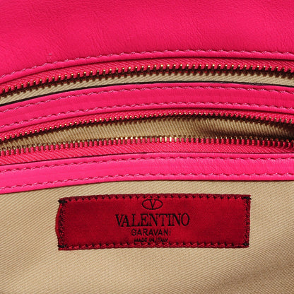 Valentino Garavani Vitello Small Rockstud Double Handle Tote Fuxia Fluo 5 of 7
