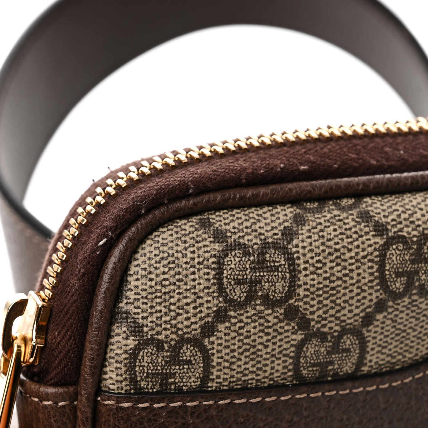 GG Supreme Monogram Ophidia Belted iPhone Case 95 38 Dark Brown