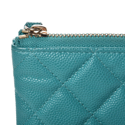 Chanel Caviar Quilted Small Cosmetic Case Turquoise 8 of 10