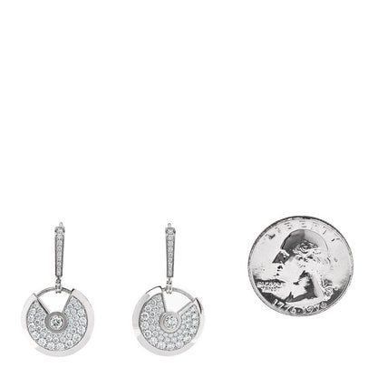 Cartier 18K White Gold Diamond Amulet Pave Earrings 2 of 4