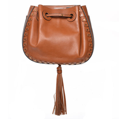 Chloe Studded Small Inez Drawstring Bag Caramel 1 of 7