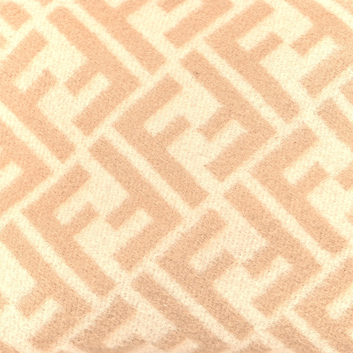 Fendi Wool Vitello King FF 1974 Diagonal Small Trapezoid Beauty Pouch Beige Cammello Sand 8 of 8