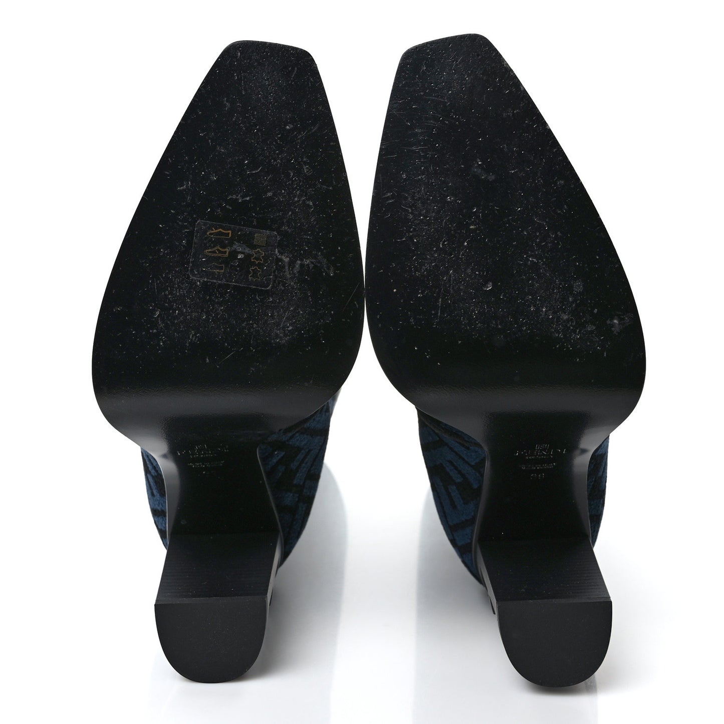 Chenille Jacquard FF 110mm Knee Boots 39 Black Blue