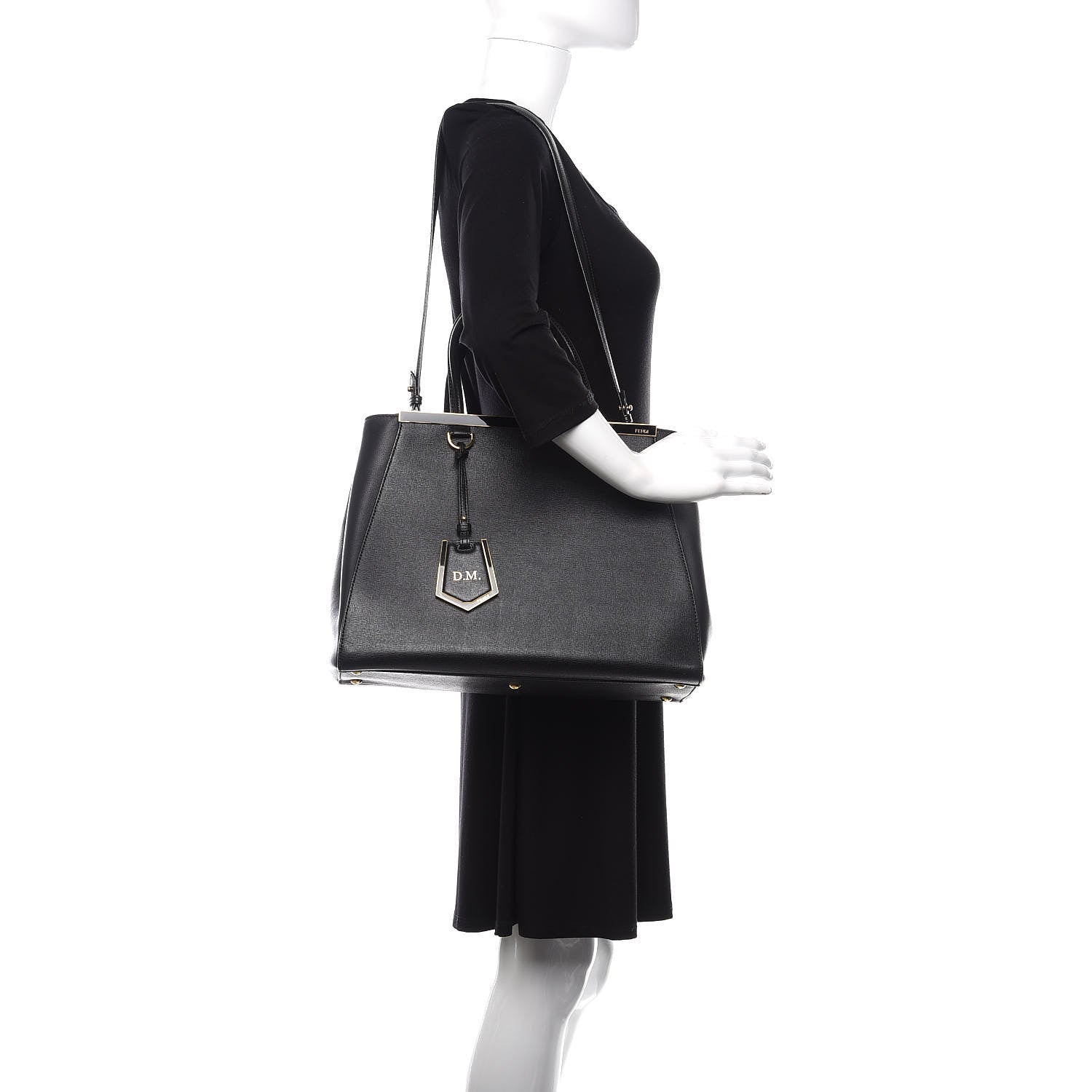 Fendi Vitello Elite Medium 2Jours Tote Black 2 of 14