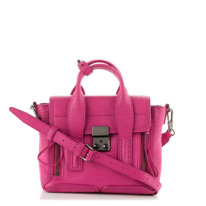 3.1 Phillip Lim 3.1 Textured Calfskin Mini Pashli Satchel Bright Fuchsia 1 of 7