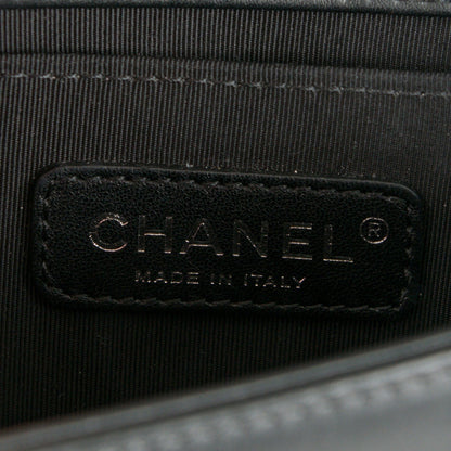 Chanel Calfskin Chain Chevron Small Boy Flap Black 7 of 9