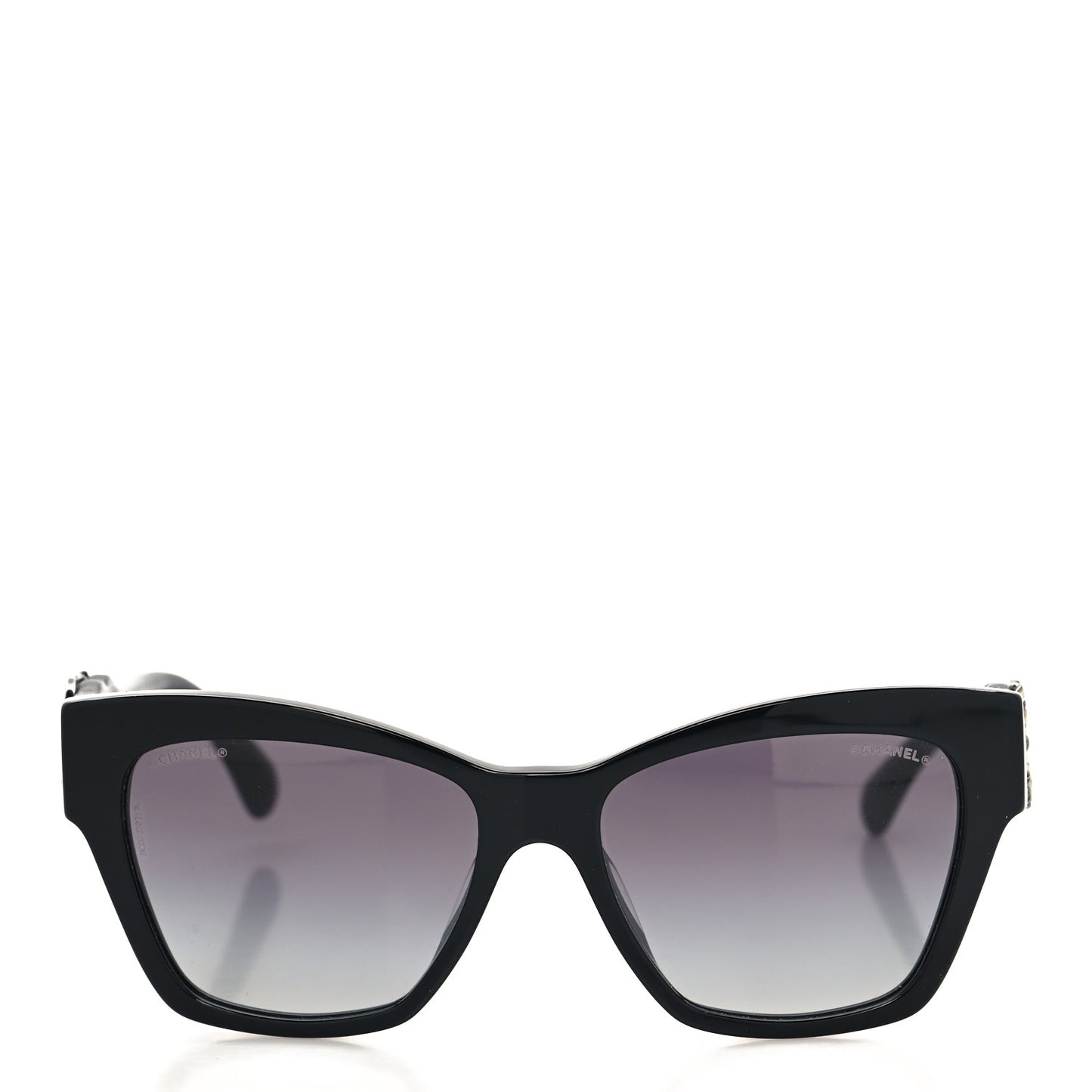 Acetate Square Cat Eye CC Sunglasses 5456-Q-A Black